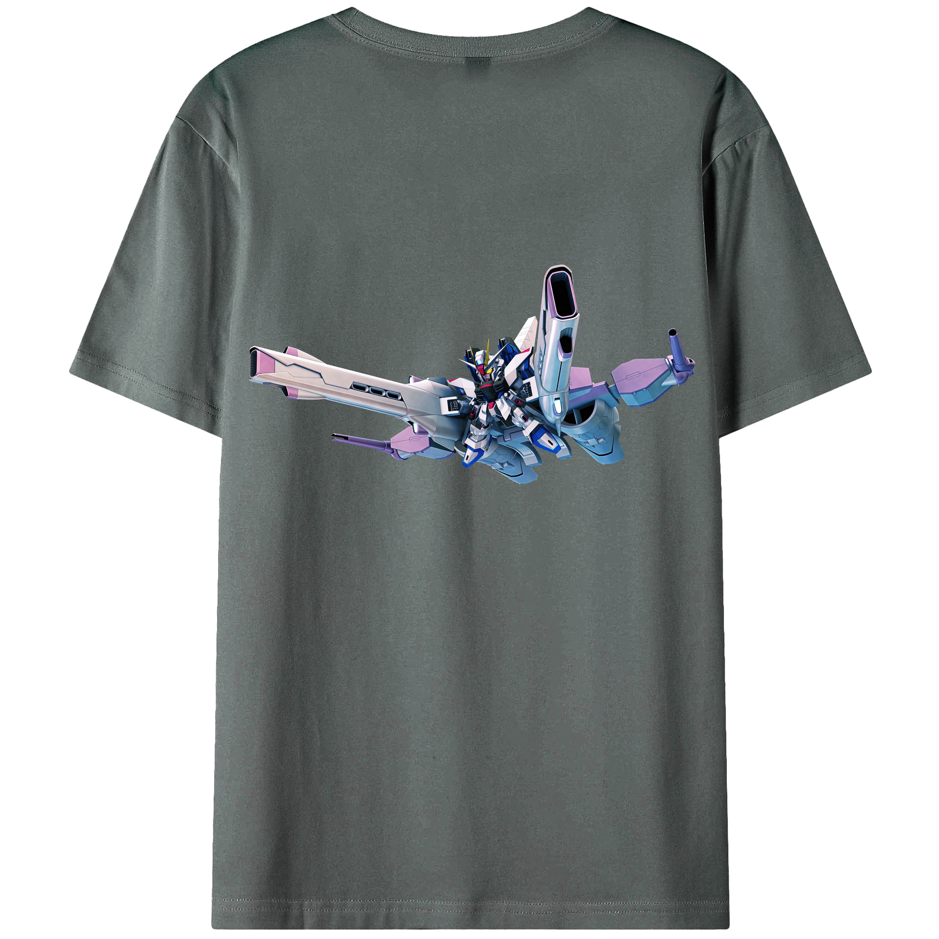 （画像用） 機動戦士ガンダム Mobile Suit Gundam 綿100％ メンズ半袖Tシャツ（バックプリント） 通気性